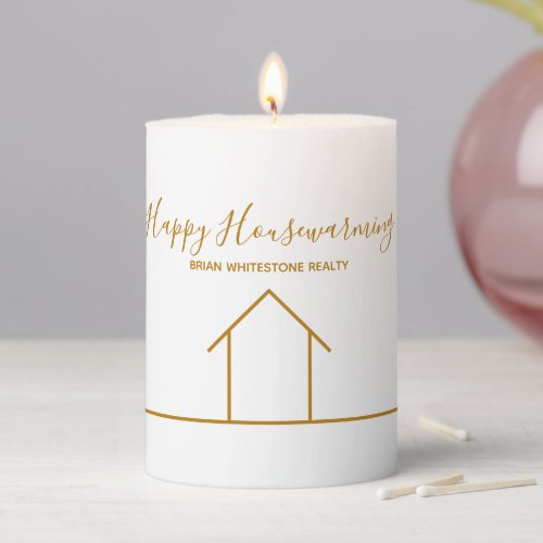 Real Estate Company Custom Home Housewarming Gift Pillar Candle