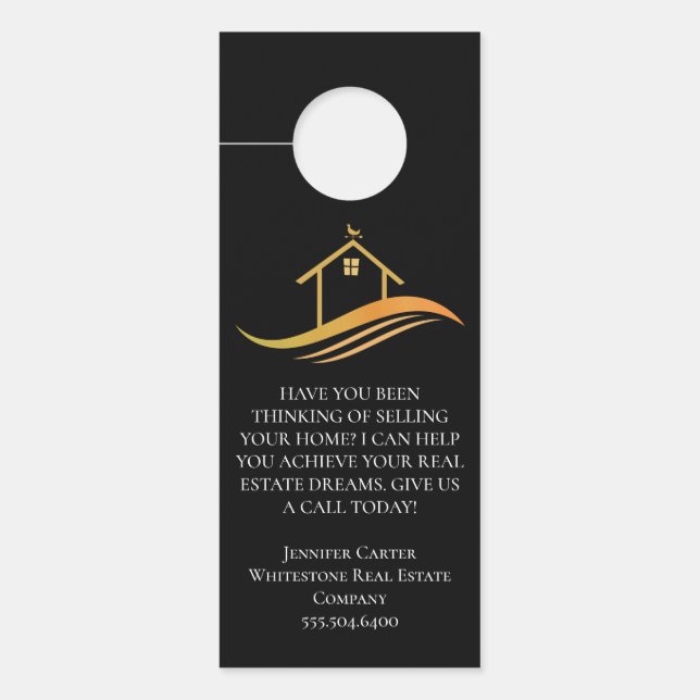 Real Estate Company Custom Logo Modern Marketing Door Hanger (Front)