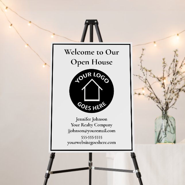 Real Estate Company Custom Logo Open House Welcome Foam Board (In Situ (Stand))