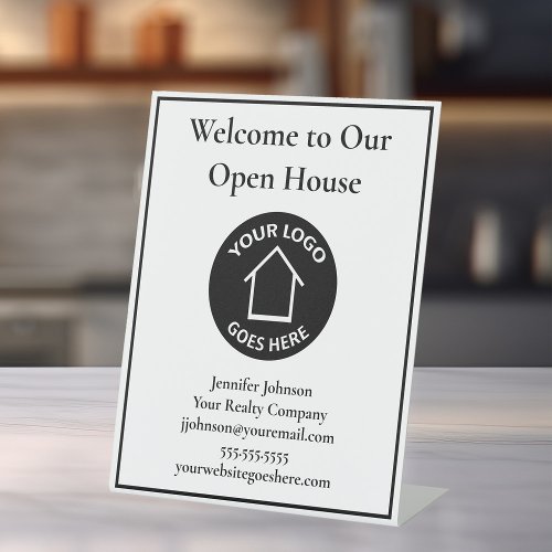 Real Estate Company Custom Logo Open House Welcome Pedestal Sign