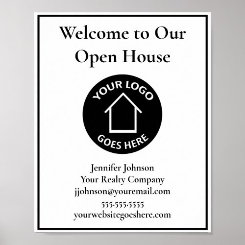 Real Estate Company Custom Logo Open House Welcome Poster