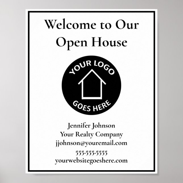 Real Estate Company Custom Logo Open House Welcome Poster (Front)