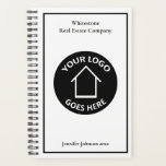 Real Estate Company Custom Logo Realtor 2023 Planner<br><div class="desc">This chic custom realtor 2023 planner is personalized with your realty company logo in the center. Add your real estate company name and agent on this modern design for a classy,  customized holiday gift.</div>