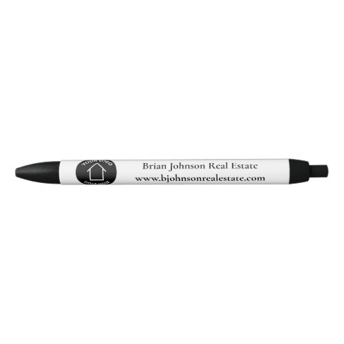 Real Estate Company Custom Logo Realtor Marketing Black Ink Pen