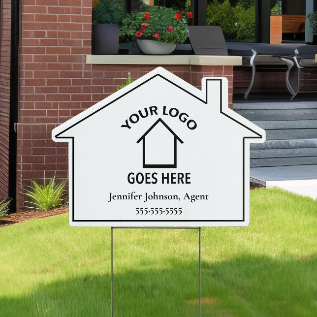Real Estate Company Custom Logo Simple House Yard Sign (Creator Uploaded)
