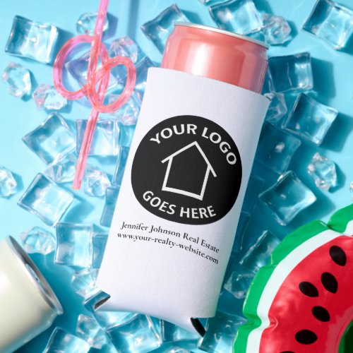 Real Estate Company Custom Logo Simple Marketing Seltzer Can Cooler