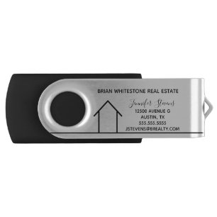 Real Estate Company Custom Modern House Realtor Flash Drive