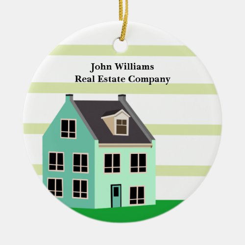 Real Estate Company Custom Modern House Realty Ceramic Ornament