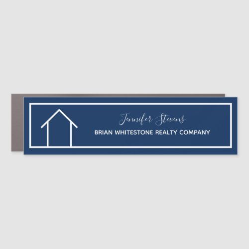 Real Estate Company Custom Navy Blue Realtor Car Magnet