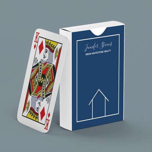 Real Estate Company Custom Navy Blue Realtor Playing Cards