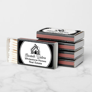 Real Estate Company Customized Realtor Black White Matchboxes