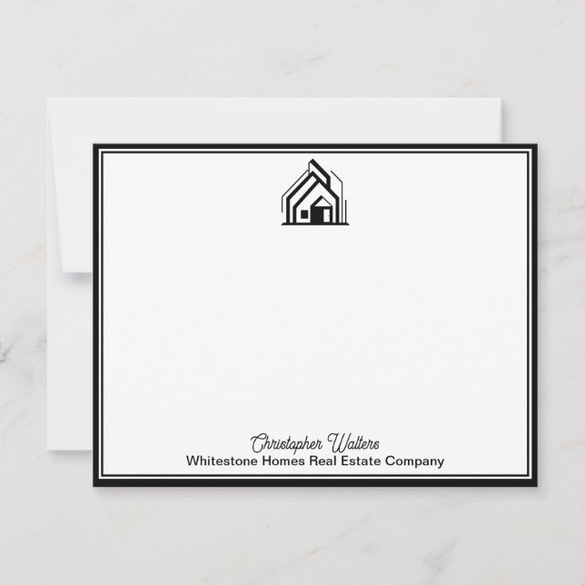Real Estate Company Customized Realtor Logo Note Card (Front)