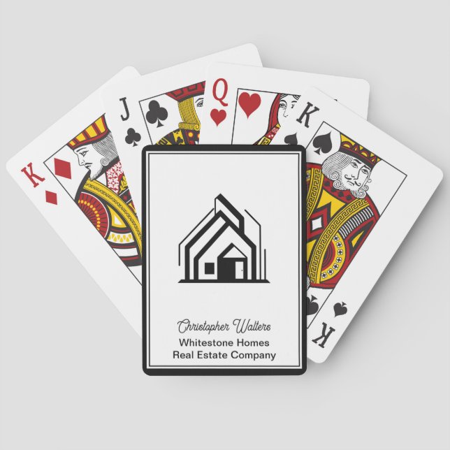 Real Estate Company Customized Realtor Logo Poker Cards (Back)