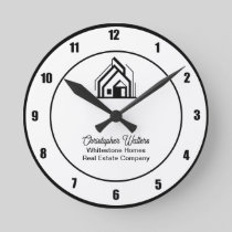 Real Estate Company Customized Realtor Logo Round Clock