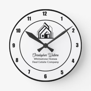 Real Estate Company Customized Realtor Logo Round Clock
