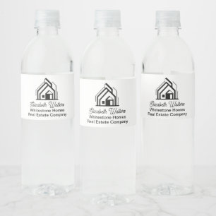 Real Estate Company Customized Realtor Logo Water Bottle Label