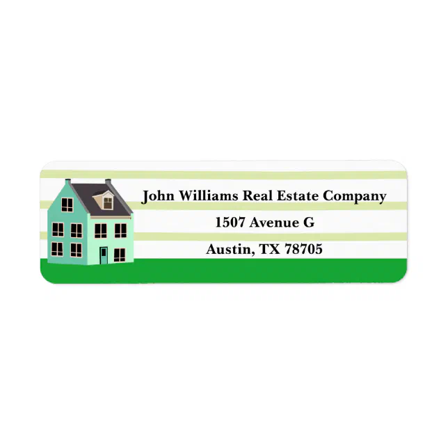 Realtor Address Labels Real Estate Company Cute House Return Address Label | Zazzle