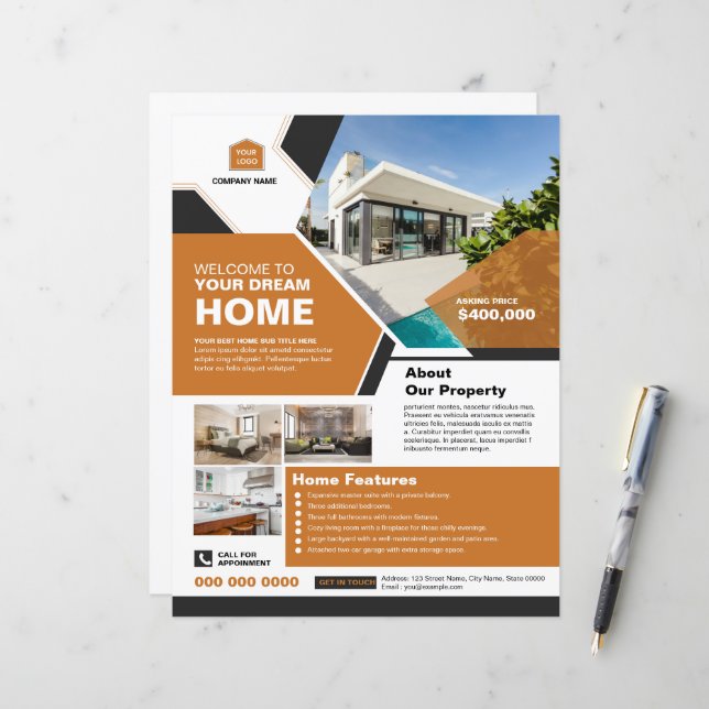 Real estate company flyer template (Front/Back In Situ)