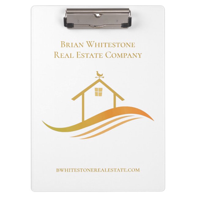 Real Estate Company Gold House Custom Marketing Clipboard (Front)