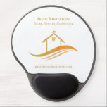 Real Estate Company Gold House Custom Marketing Gel Mouse Pad<br><div class="desc">This chic real estate company gel mousepad is custom made with your realty company and agent name. This modern gold realtor gift features a pretty house with a weathervane on top and sleek curves underneath. Personalize this business marketing item with your own information. Keep the design or replace with your...</div>
