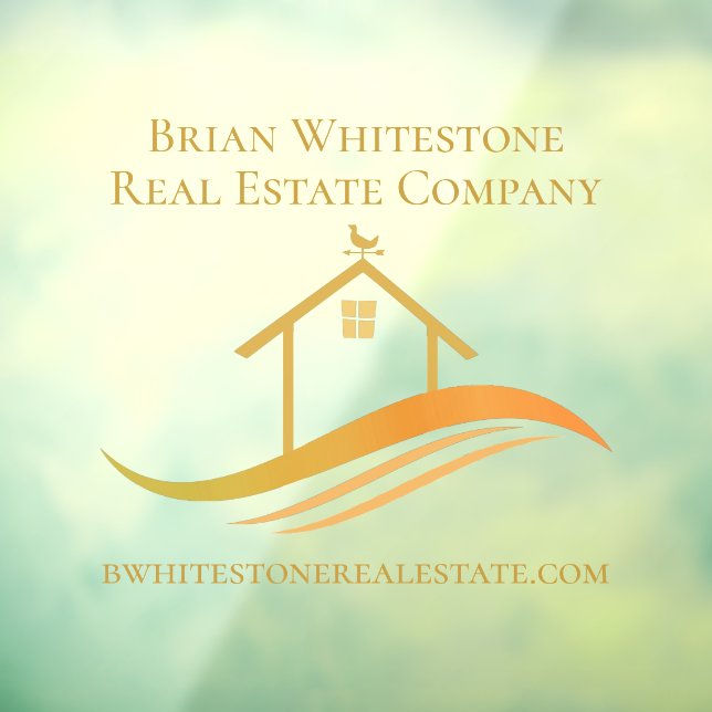 Real Estate Company Gold House Custom Marketing Window Cling (Sheet 3)