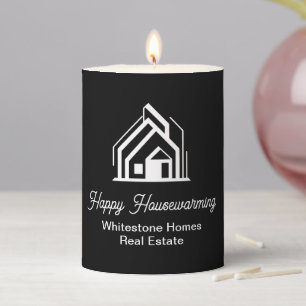Real Estate Company Happy Housewarming Custom Pillar Candle