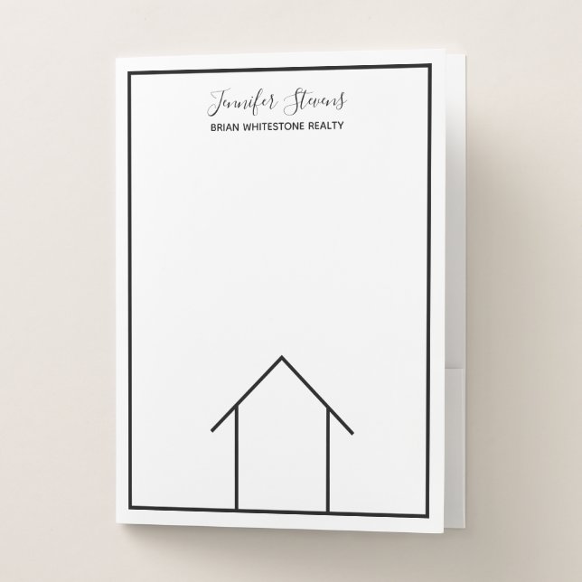 Real Estate Company House Custom Realtor Pocket Folder (Front)