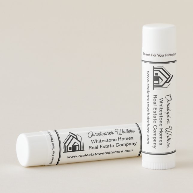 Real Estate Company House Customized Realtor Logo Lip Balm (Front)