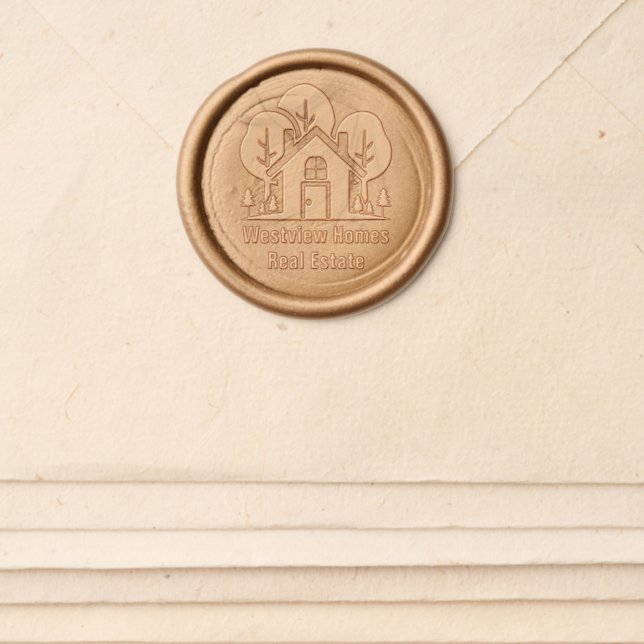 Real Estate Company House Customized Wax Seal Sticker (Front)