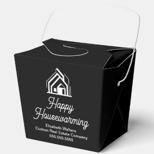 Real Estate Company Housewarming Black Fortune Favor Boxes