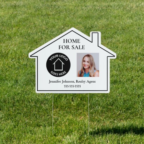 Real Estate Company Logo Agent Photo House Yard Sign