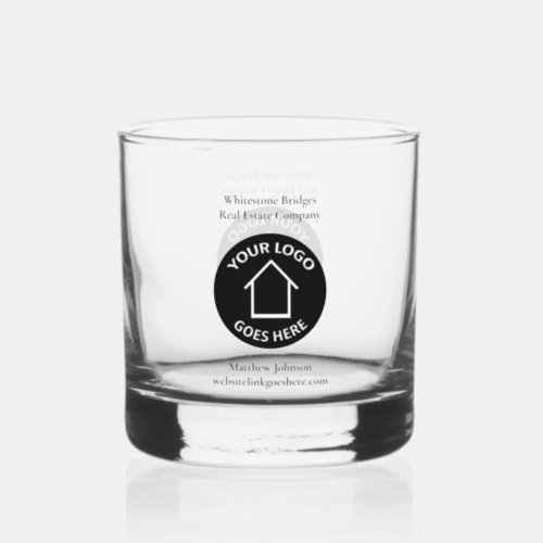Real Estate Company Logo Customizable Realtor Whiskey Glass
