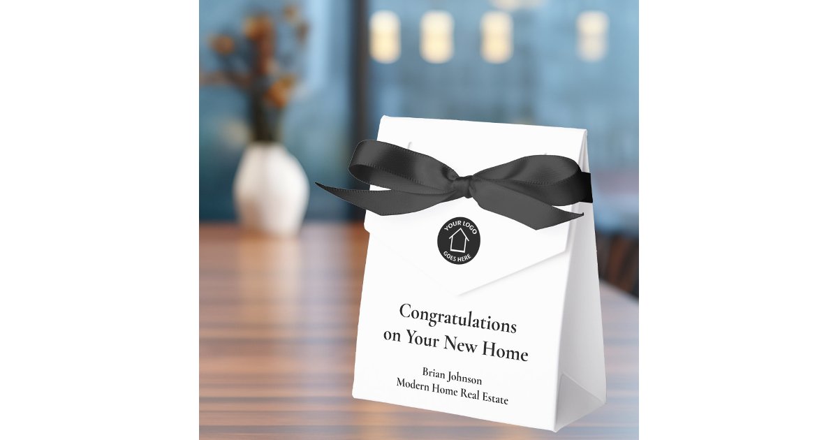 Real Estate Company Logo Modern Housewarming Favor Boxes | Zazzle