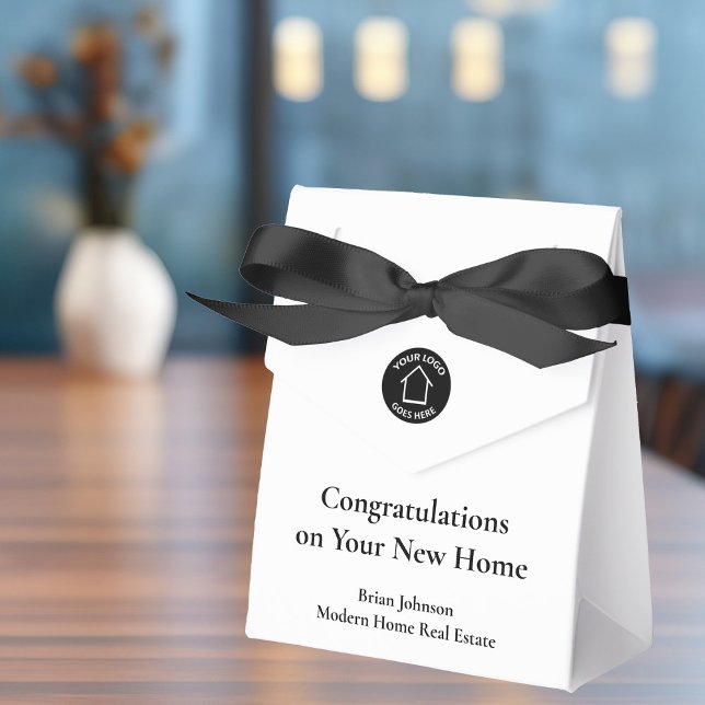 Real Estate Company Logo Modern Housewarming Favor Boxes (Creator Uploaded)