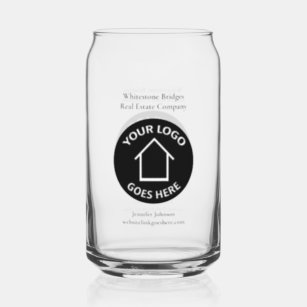 Real Estate Company Logo Realtor Marketing Can Glass