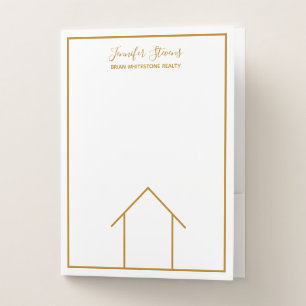 Real Estate Company Minimalist Chic Gold Realtor Pocket Folder