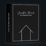 Real Estate Company Modern Black Realtor Planning Mini Binder<br><div class="desc">This modern realtor binder is custom made with your realty company name under the title. This minimalist black and white design features a simple line drawing of a house. A contemporary marketing binder to present to a potential homebuyer or client who is listing their home. Add your own documents inside...</div>
