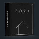 Real Estate Company Modern Black Realtor Planning Mini Binder<br><div class="desc">This modern realtor binder is custom made with your realty company name under the title. This minimalist black and white design features a simple line drawing of a house. A contemporary marketing binder to present to a potential homebuyer or client who is listing their home. Add your own documents inside...</div>