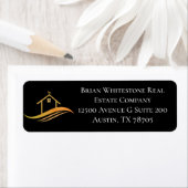 Real Estate Company Modern Black Return Address Label (Insitu)