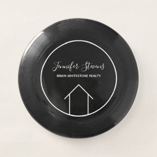Real Estate Company Modern Black White Custom Wham-O Frisbee