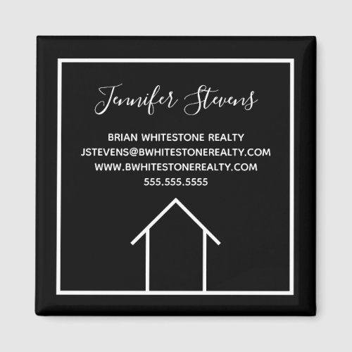 Real Estate Company Modern Custom Marketing Black Magnet