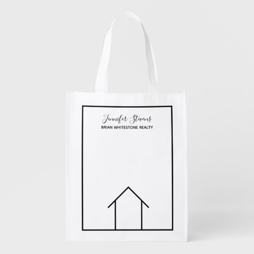 Real Estate Company Modern Custom Realty Agent Grocery Bag