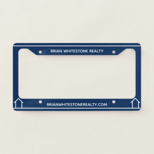 Real Estate Company Navy Blue Custom Realtor License Plate Frame