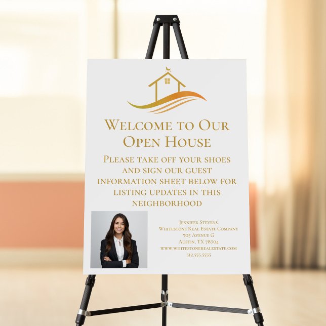 Real Estate Company Open House Gold Welcome Foam Board (Creator Uploaded)
