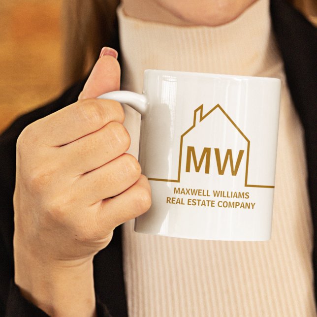 Real Estate Company Personalized Chic Gold Realtor Coffee Mug (Creator Uploaded)
