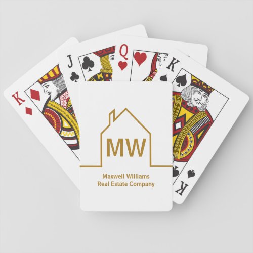 Real Estate Company Personalized Chic Gold Realtor Playing Cards