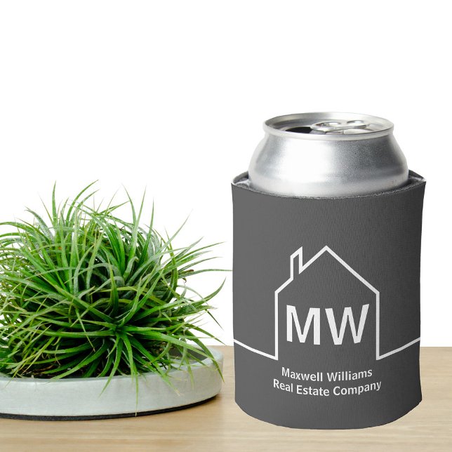 Real Estate Company Personalized Grey Realtor Can Cooler (Creator Uploaded)
