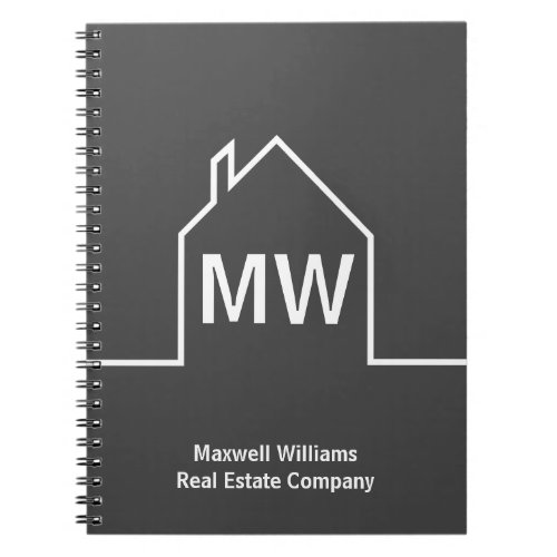 Real Estate Company Personalized Grey Realtor Notebook
