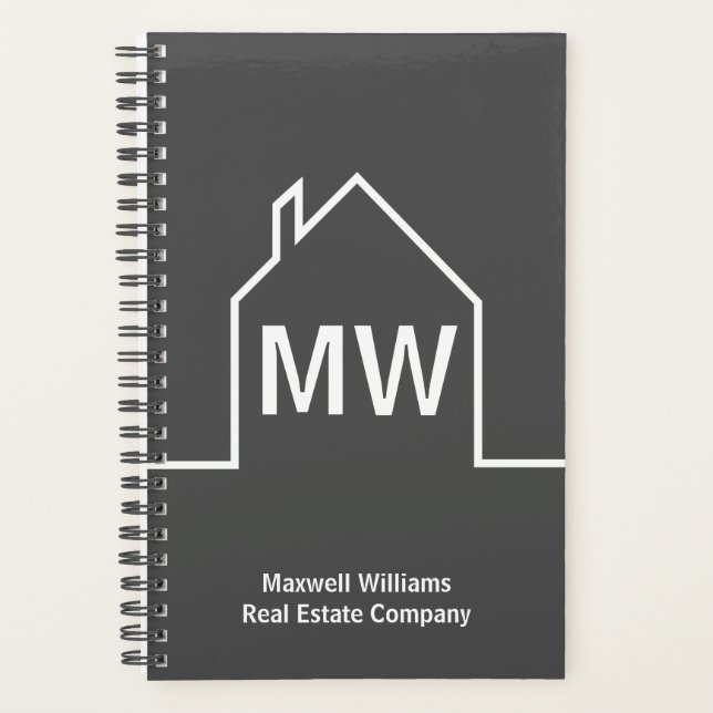 Real Estate Company Personalized Grey Realtor Planner (Front)