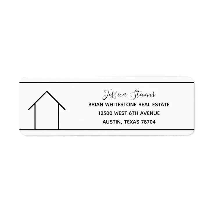 Real Estate Company Simple Realtor Return Address Label | Zazzle